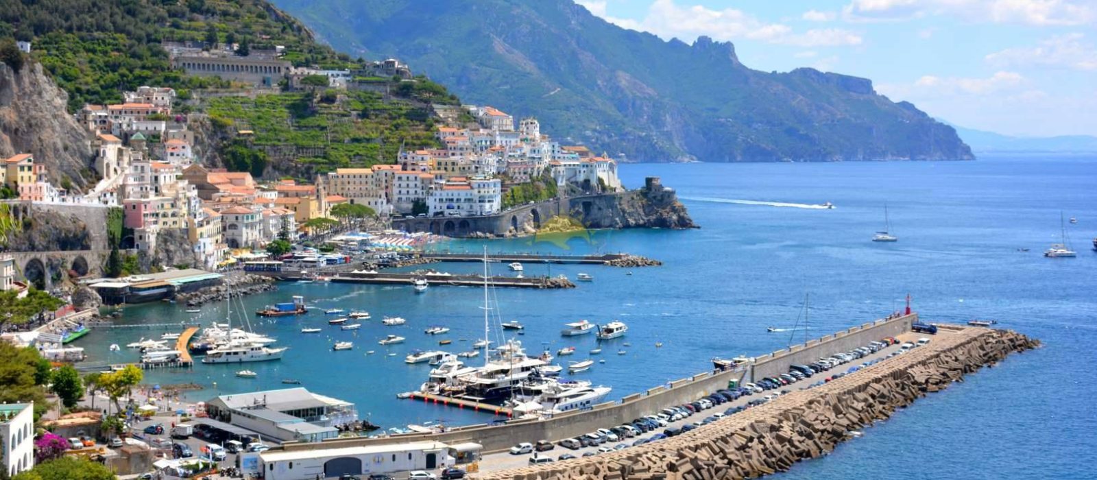 A picturesque village nestled on the Italian coastline.